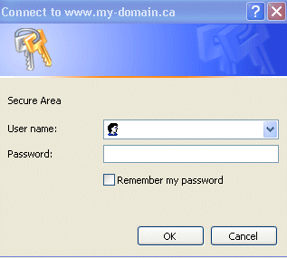 Login screen